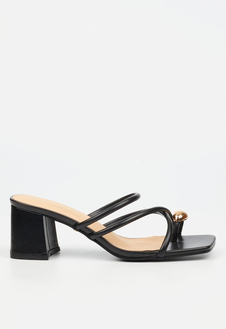 Miss Black - Nolwazi 3 block heel mule - black