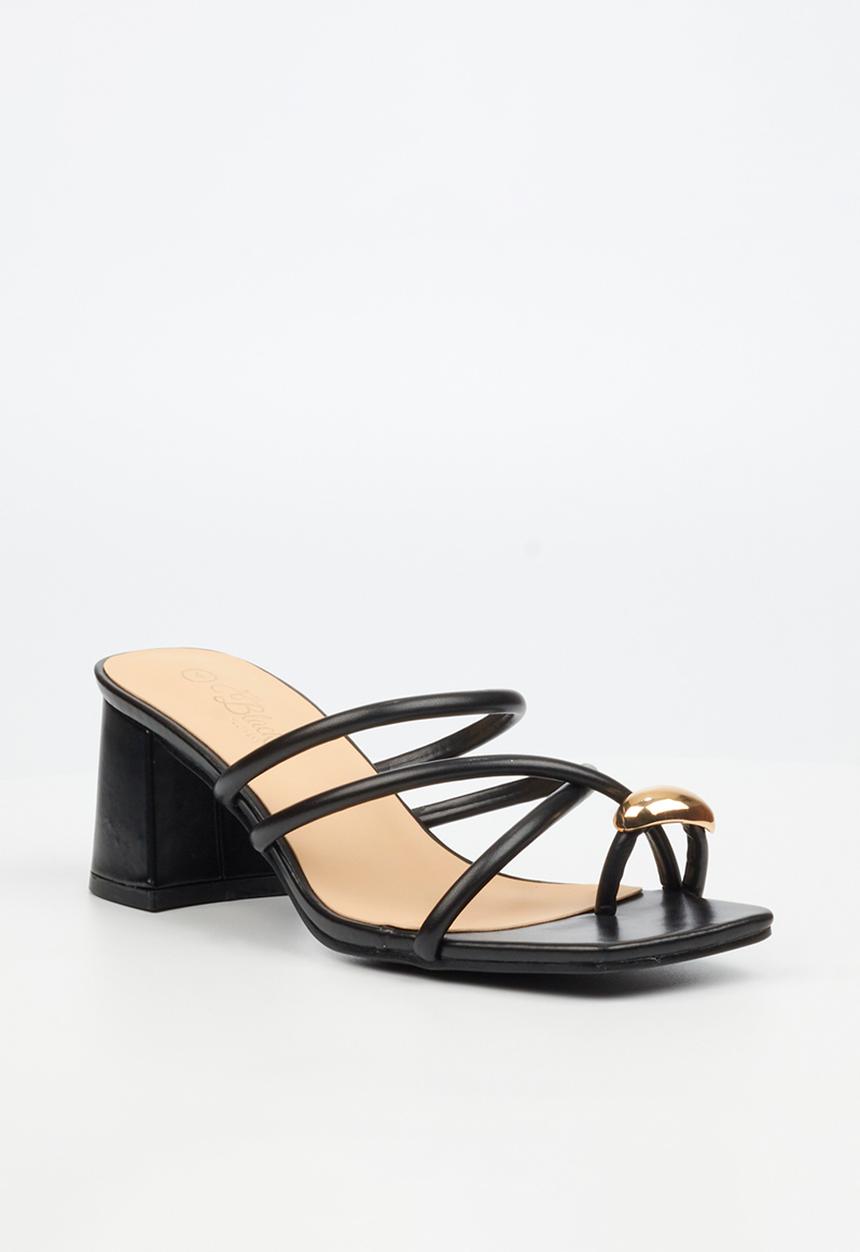 Miss Black - Nolwazi 3 block heel mule - black
