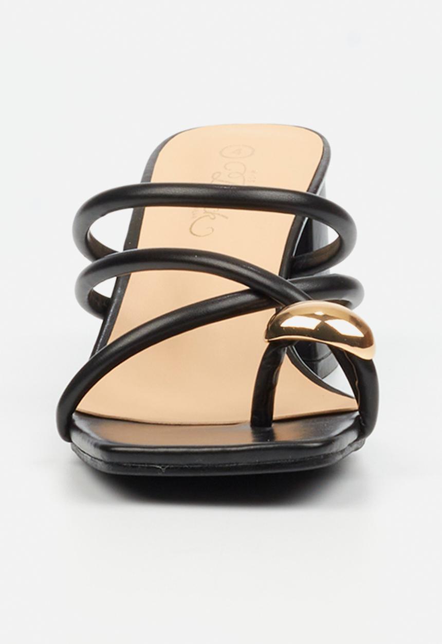 Miss Black - Nolwazi 3 block heel mule - black
