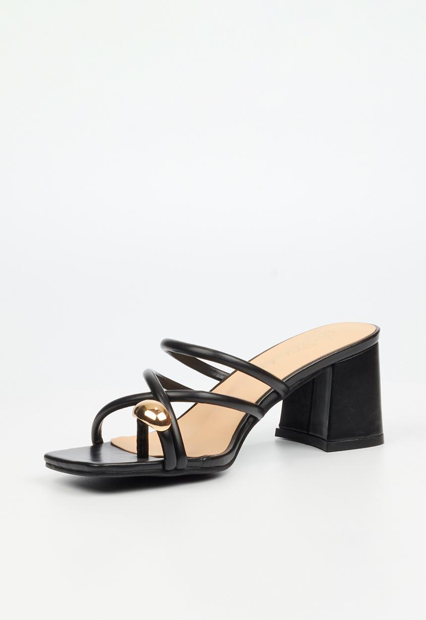 Miss Black - Nolwazi 3 block heel mule - black