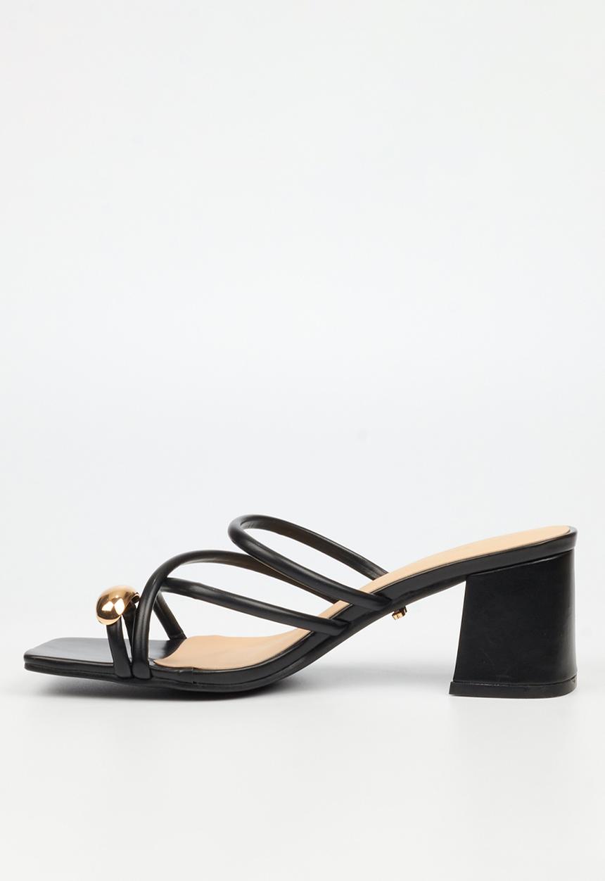 Miss Black - Nolwazi 3 block heel mule - black