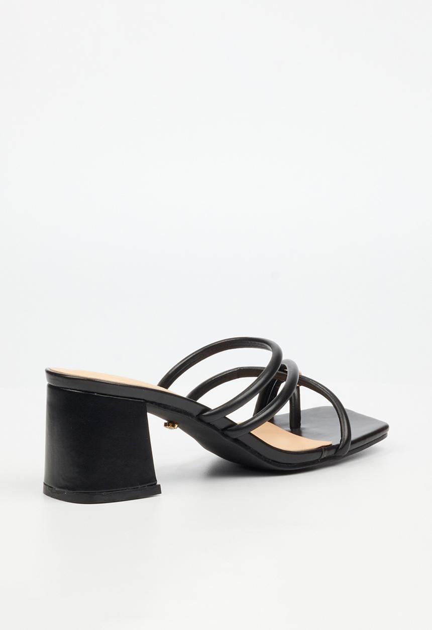 Miss Black - Nolwazi 3 block heel mule - black