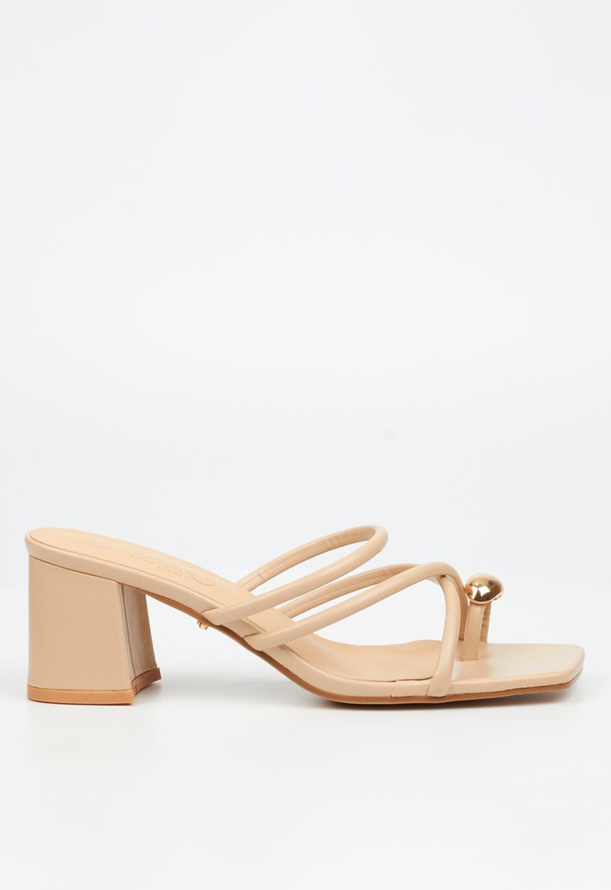 Miss Black - Nolwazi 3 block heel mule - neutral