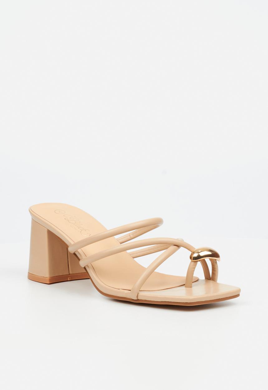 Miss Black - Nolwazi 3 block heel mule - neutral
