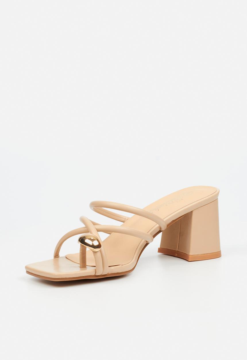 Miss Black - Nolwazi 3 block heel mule - neutral