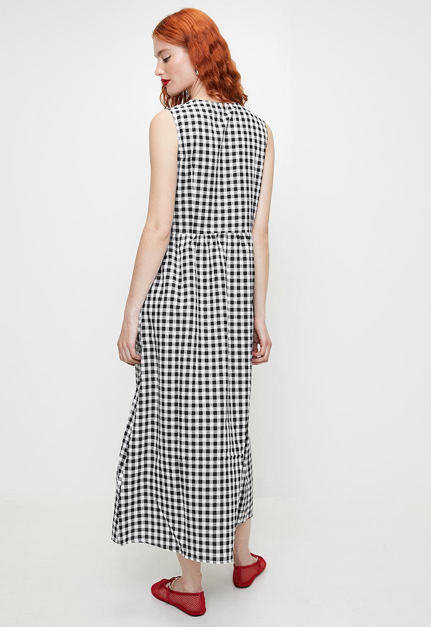 MILLA - Black gingham dress - Black Gingham