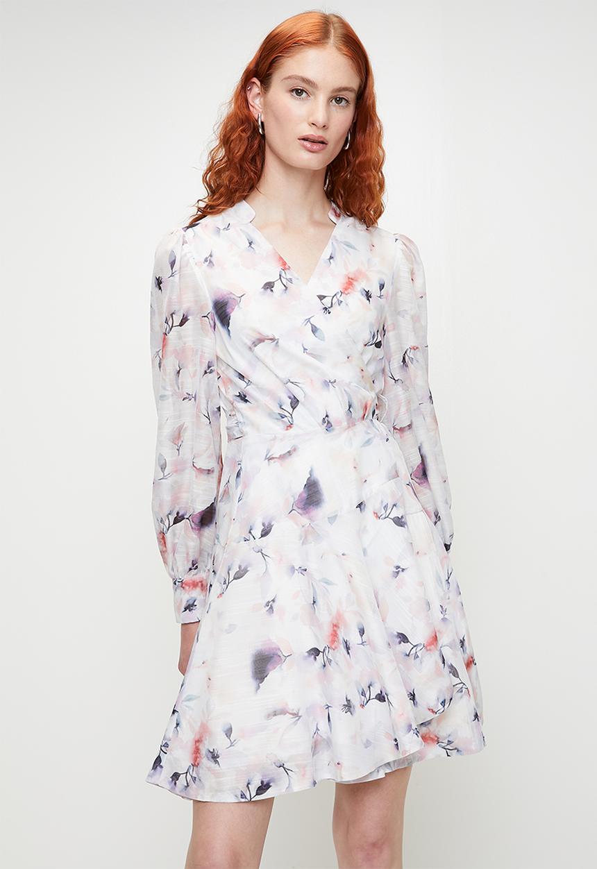Pringle of Scotland - Ayesha Printed Mini Wrap Dress - Multi