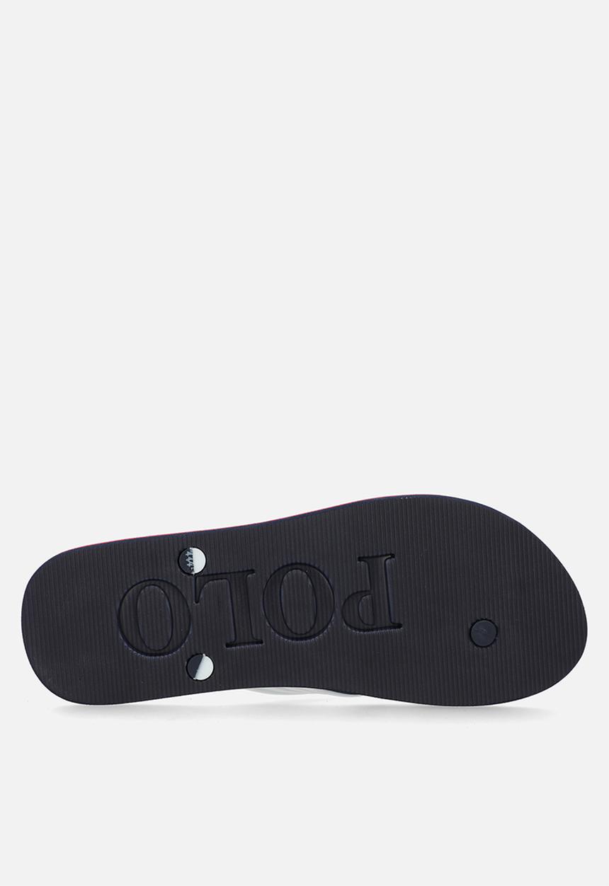 POLO - Monogram flip flop - white & navy	