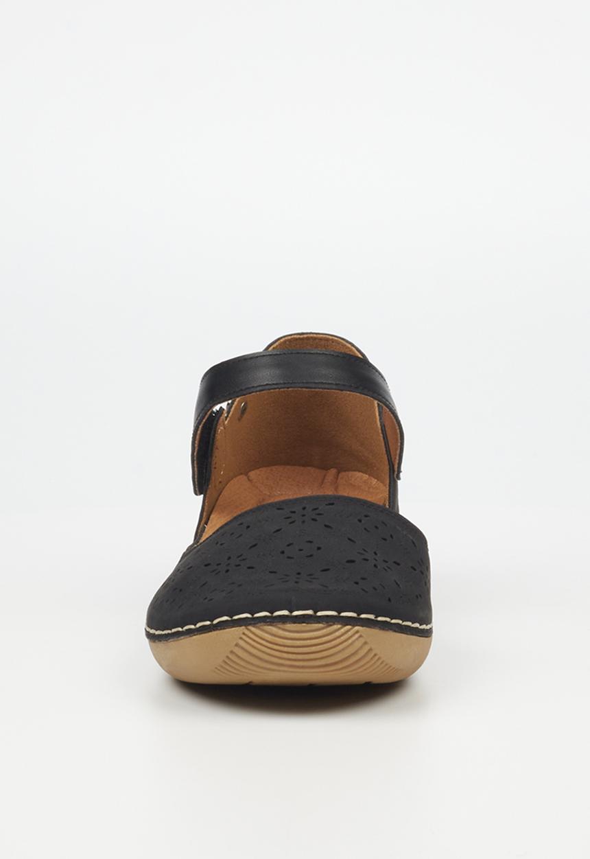 Butterfly Feet - Cindi close toe ankle strap - black