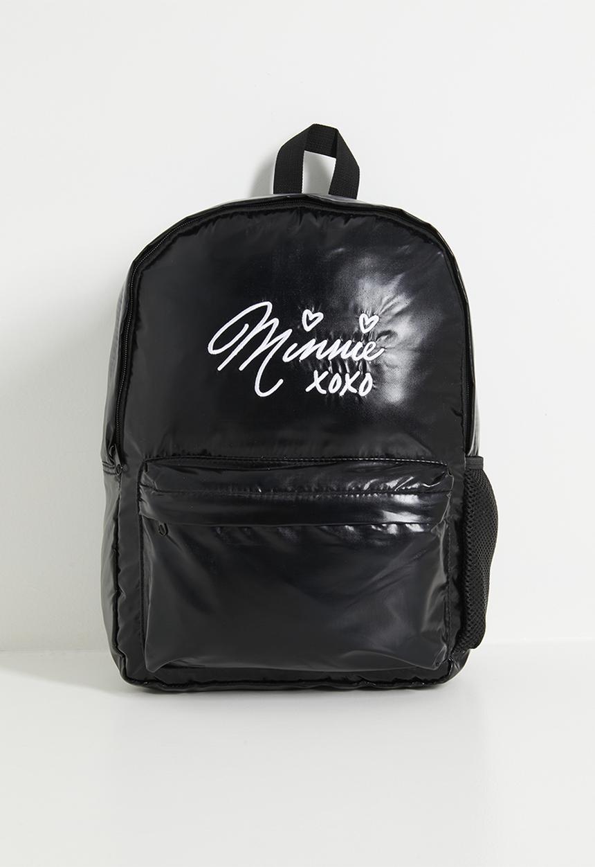 Pop Candy - Minnie embroidered PU backpack - black/white/xoxo