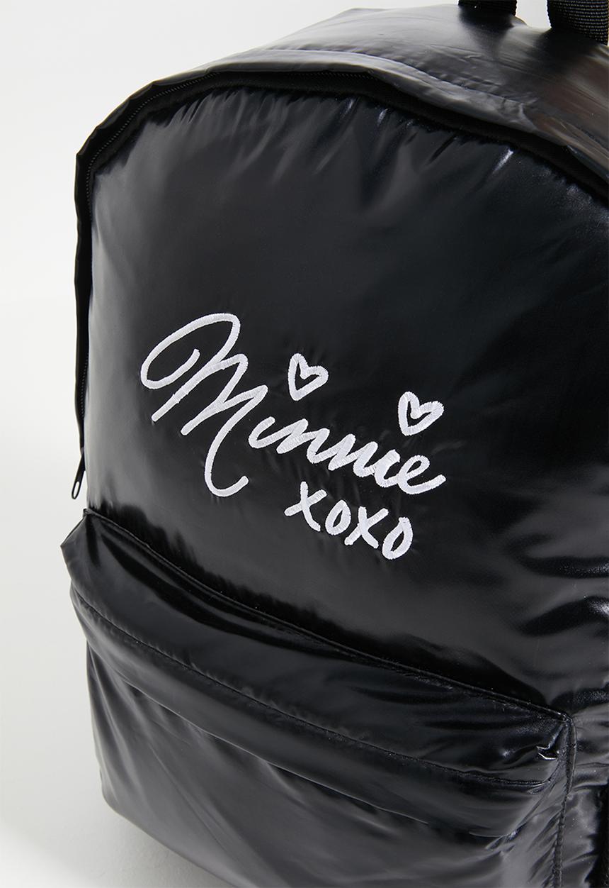 Pop Candy - Minnie embroidered PU backpack - black/white/xoxo