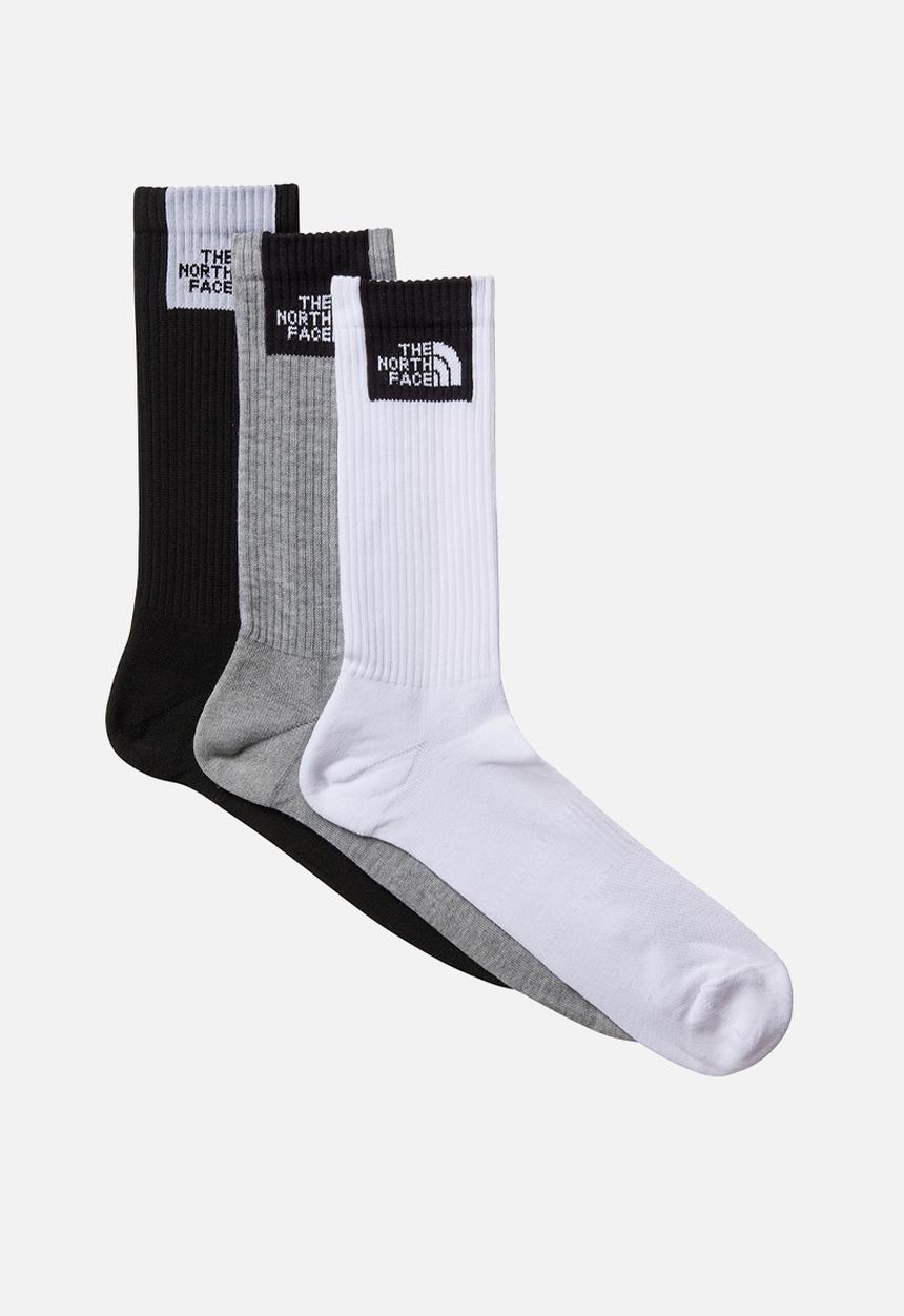The North Face - Multi Sport Fine Box C  Sh Crew Sock 3P - TNF White-TNF Black-Monument Grey (FVO)