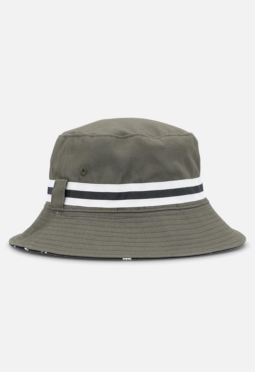 POLO - Monogram Reversible Bucket Hat - Olive/Navy