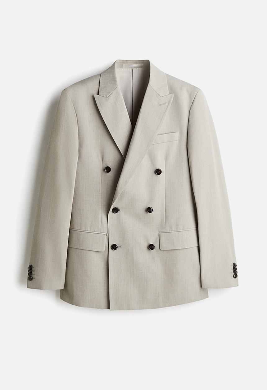 H&M - Regular fit double-breasted jacket - greige