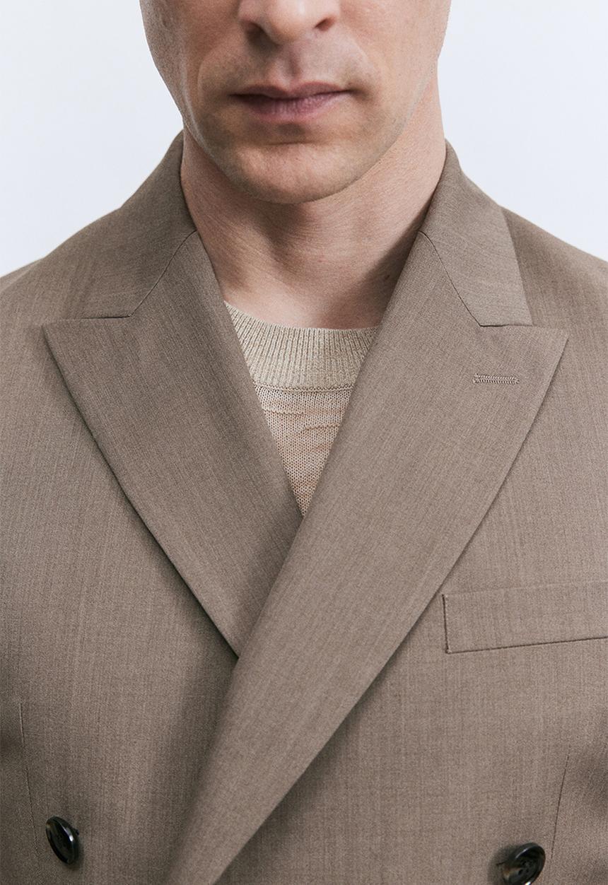 H&M - Regular fit double-breasted jacket - beige