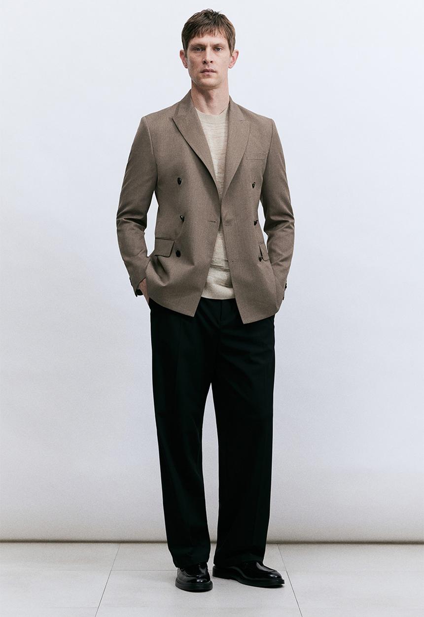 H&M - Regular fit double-breasted jacket - beige