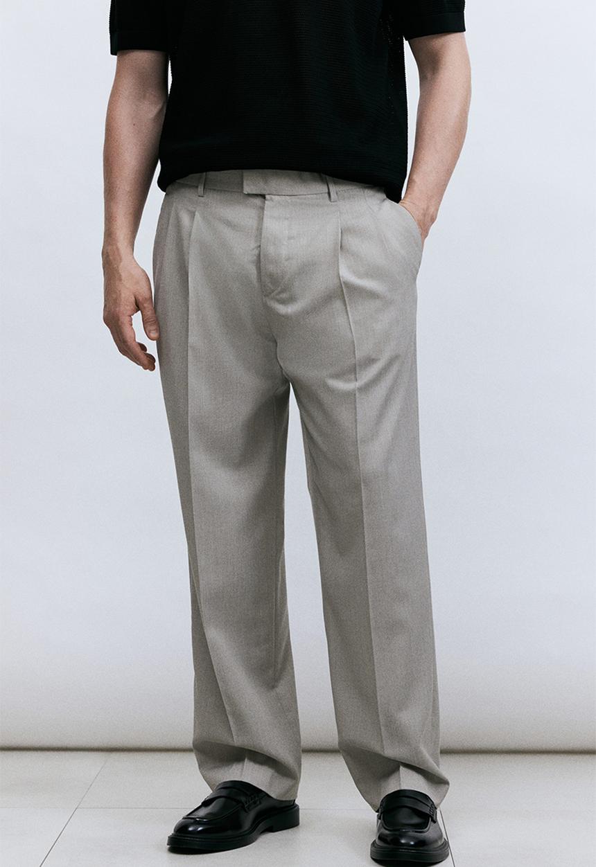 H&M - Regular fit suit trousers - light beige
