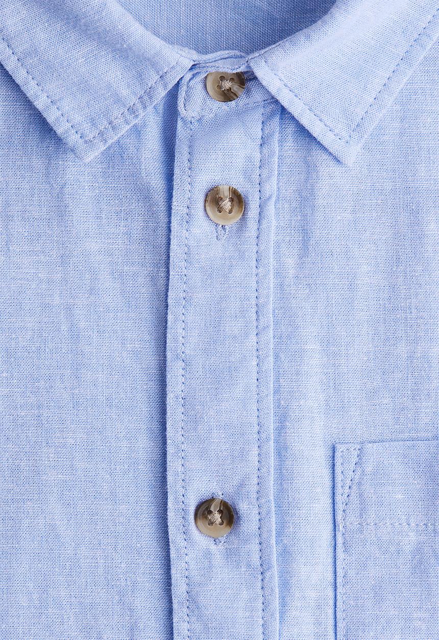 H&M - Linen-blend shirt - light blue