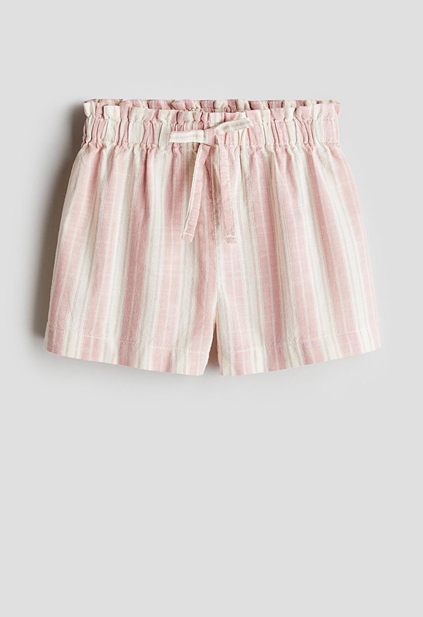 H&M - Paper bag shorts - light pink striped