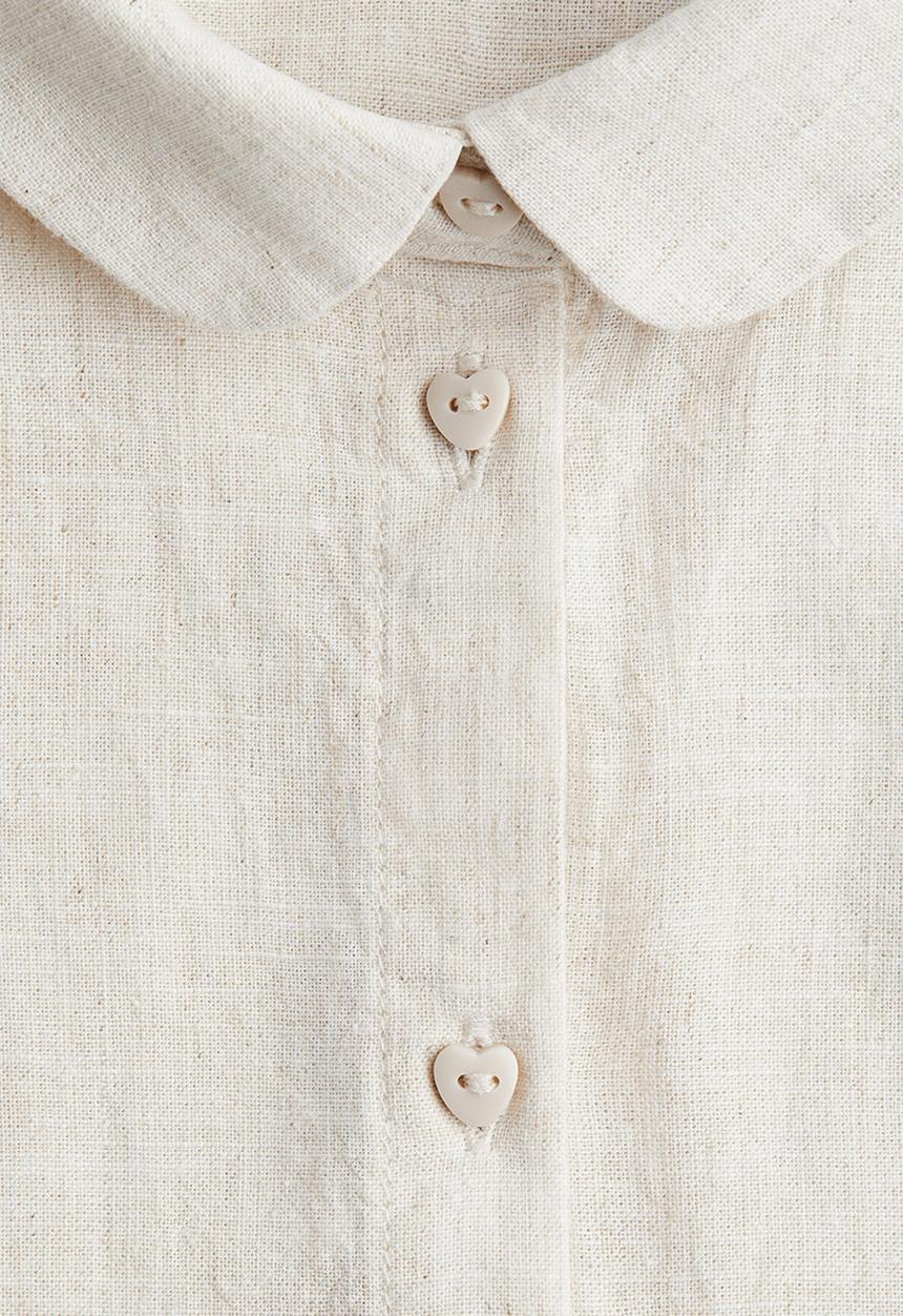 H&M - Linen-blend blouse - light beige