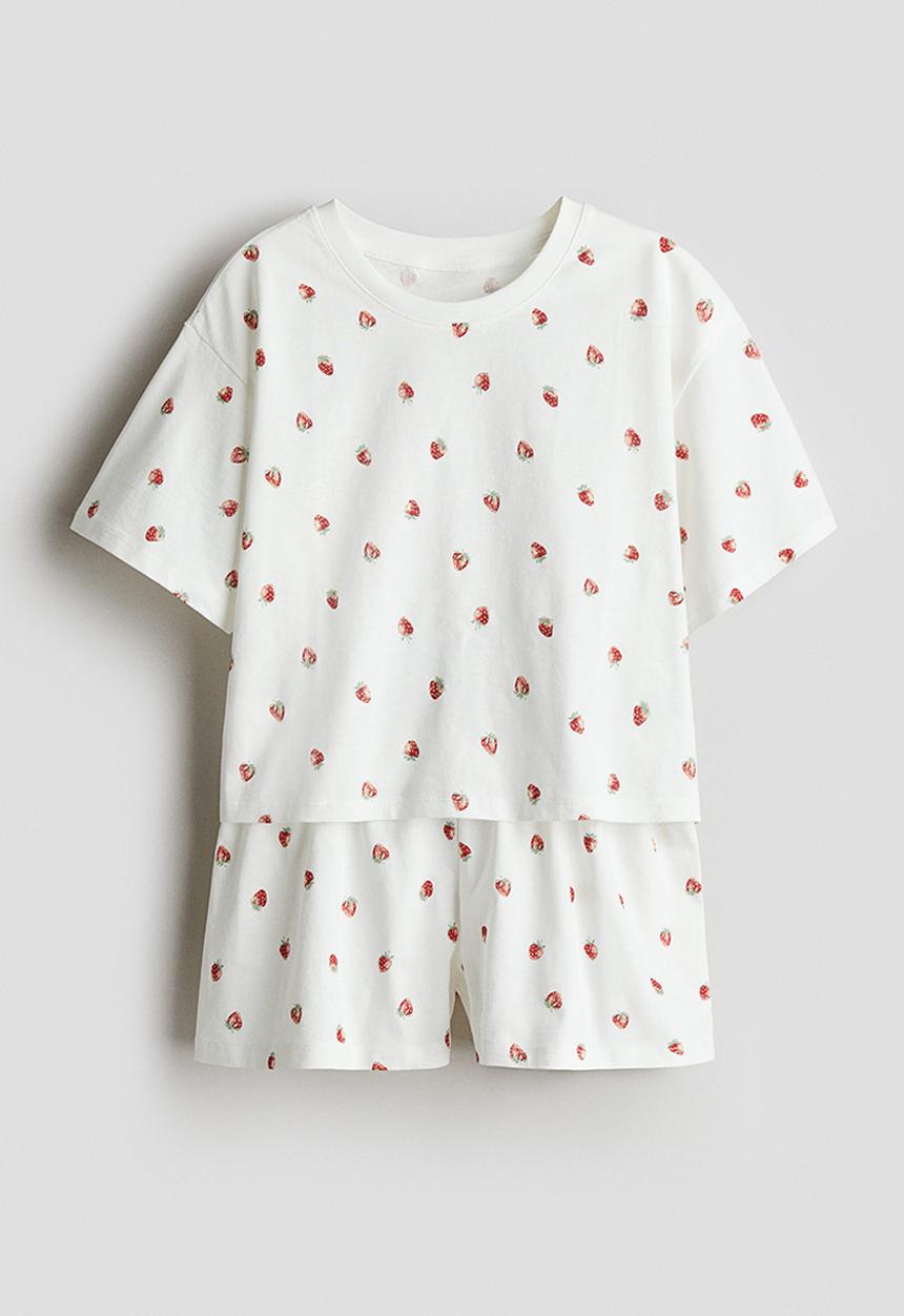 H&M - Cotton pyjamas - white/strawberries