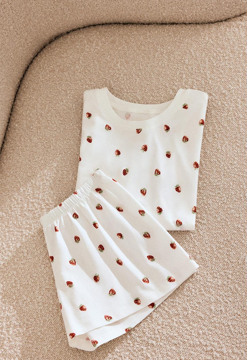 H&M - Cotton pyjamas - white/strawberries