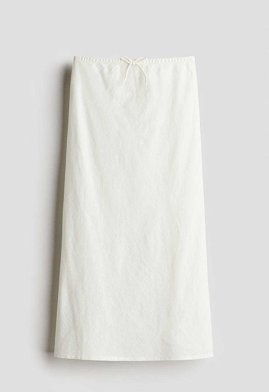 H&M - Linen blend skirt - white