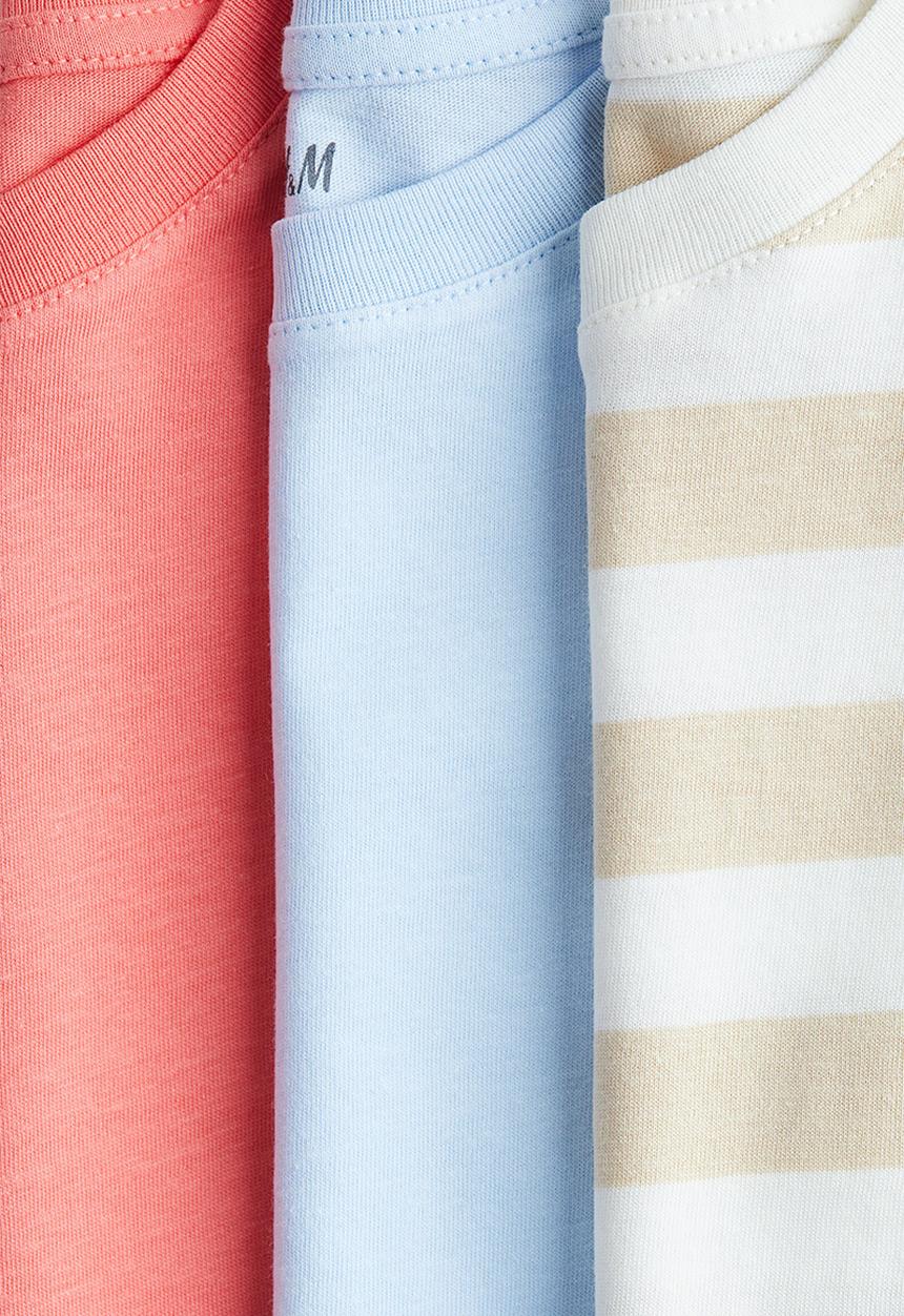 H&M - 3-Pack T-shirts - light red/light blue