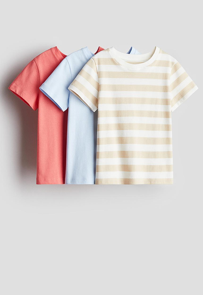 H&M - 3-Pack T-shirts - light red/light blue