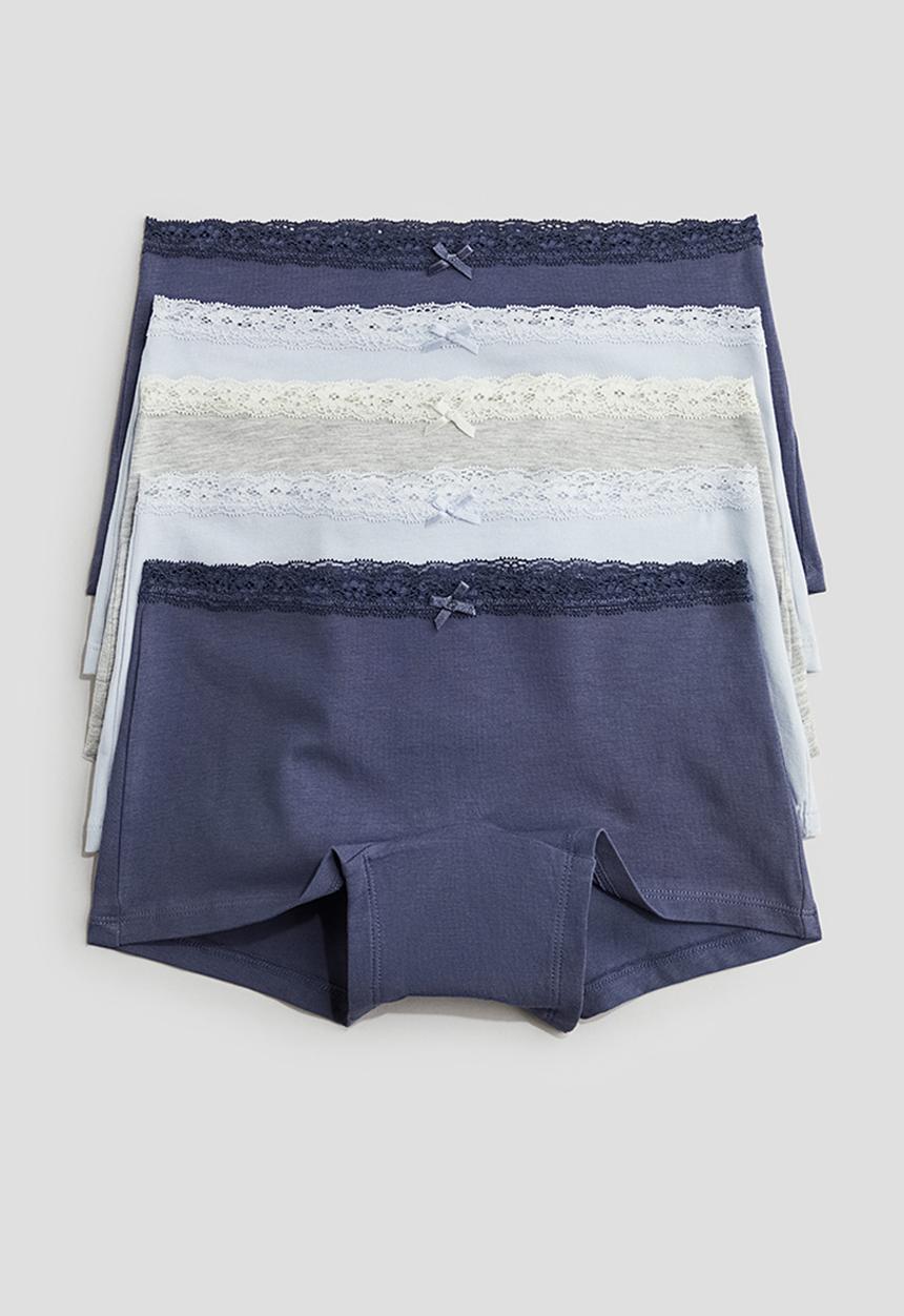 H&M - 5-Pack cotton boxers - dusty blue/light grey marl