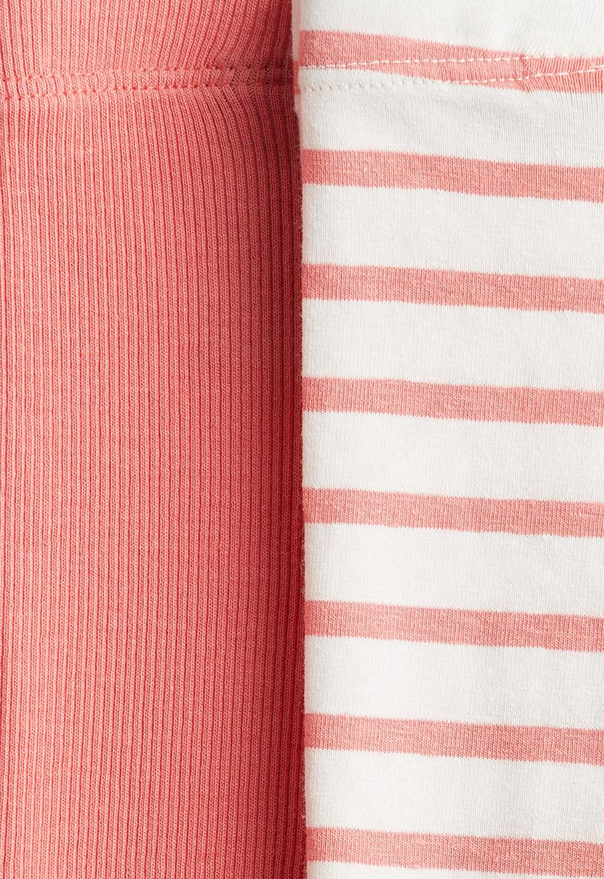 H&M - 2-Pack cycling shorts - coral pink/striped