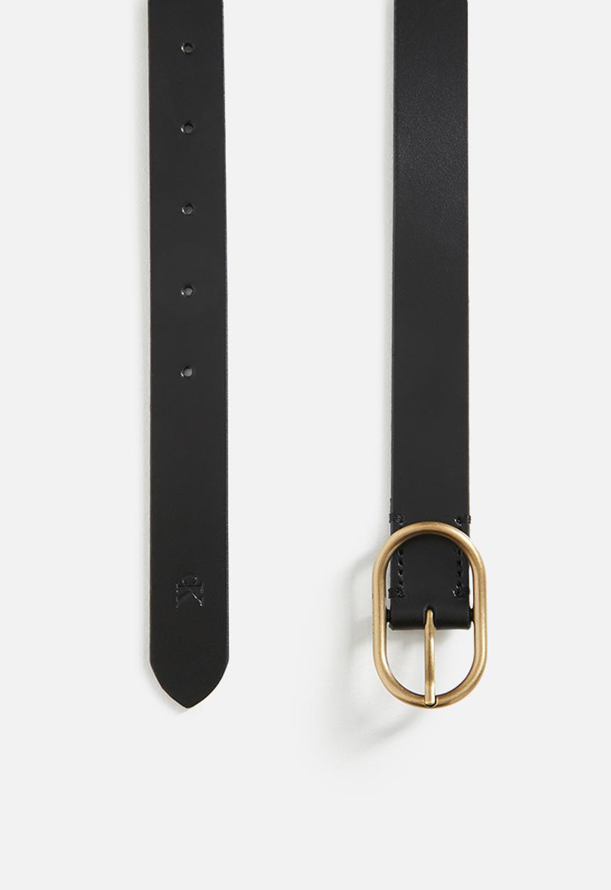 Calvin Klein - Casual center pin buckle 25mm - black/tumbled gold