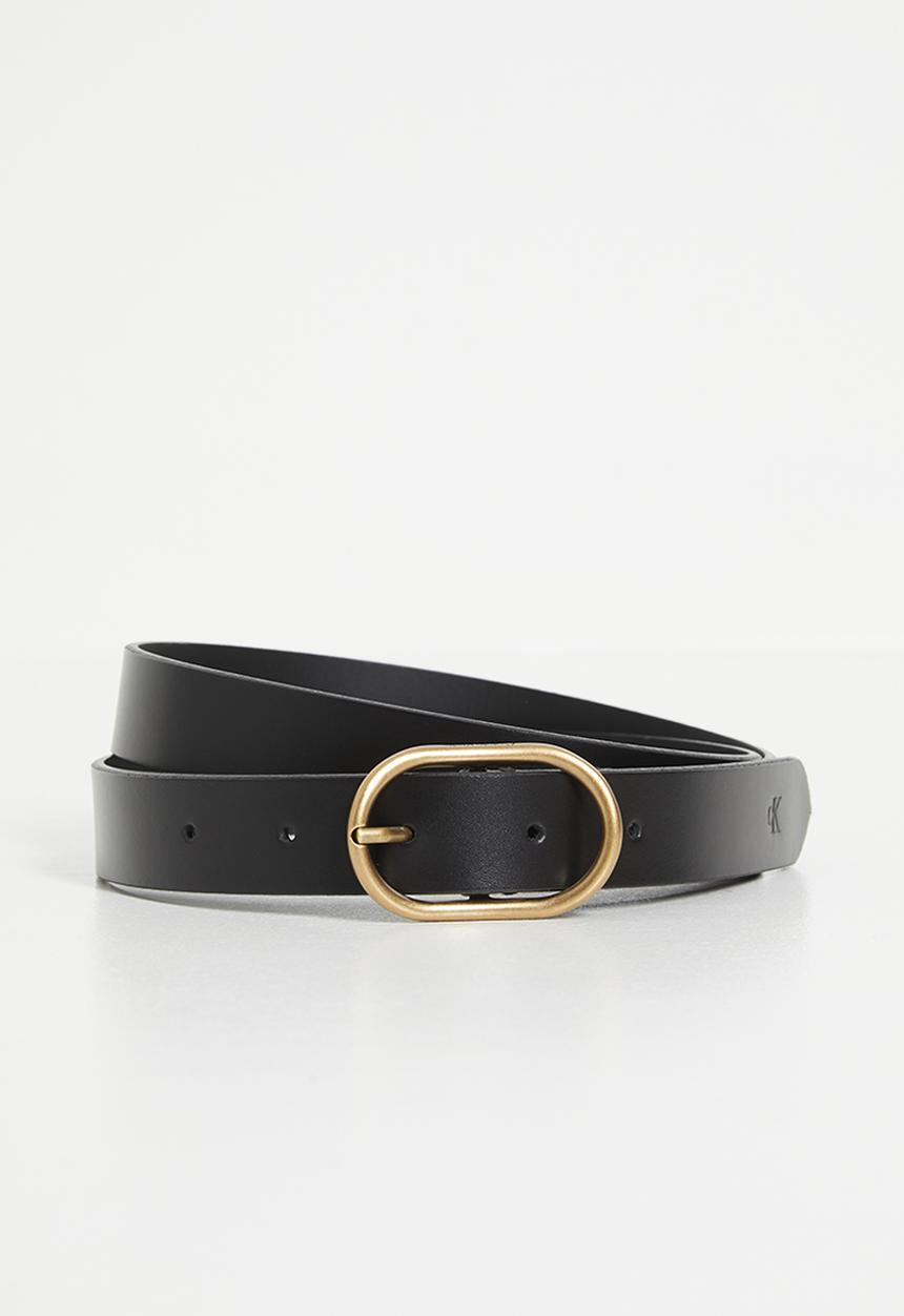 Calvin Klein - Casual center pin buckle 25mm - black/tumbled gold