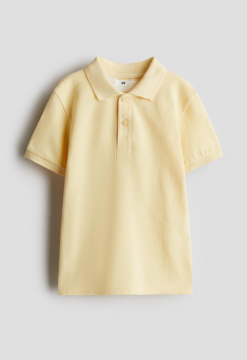 H&M - Cotton piqué polo shirt - yellow