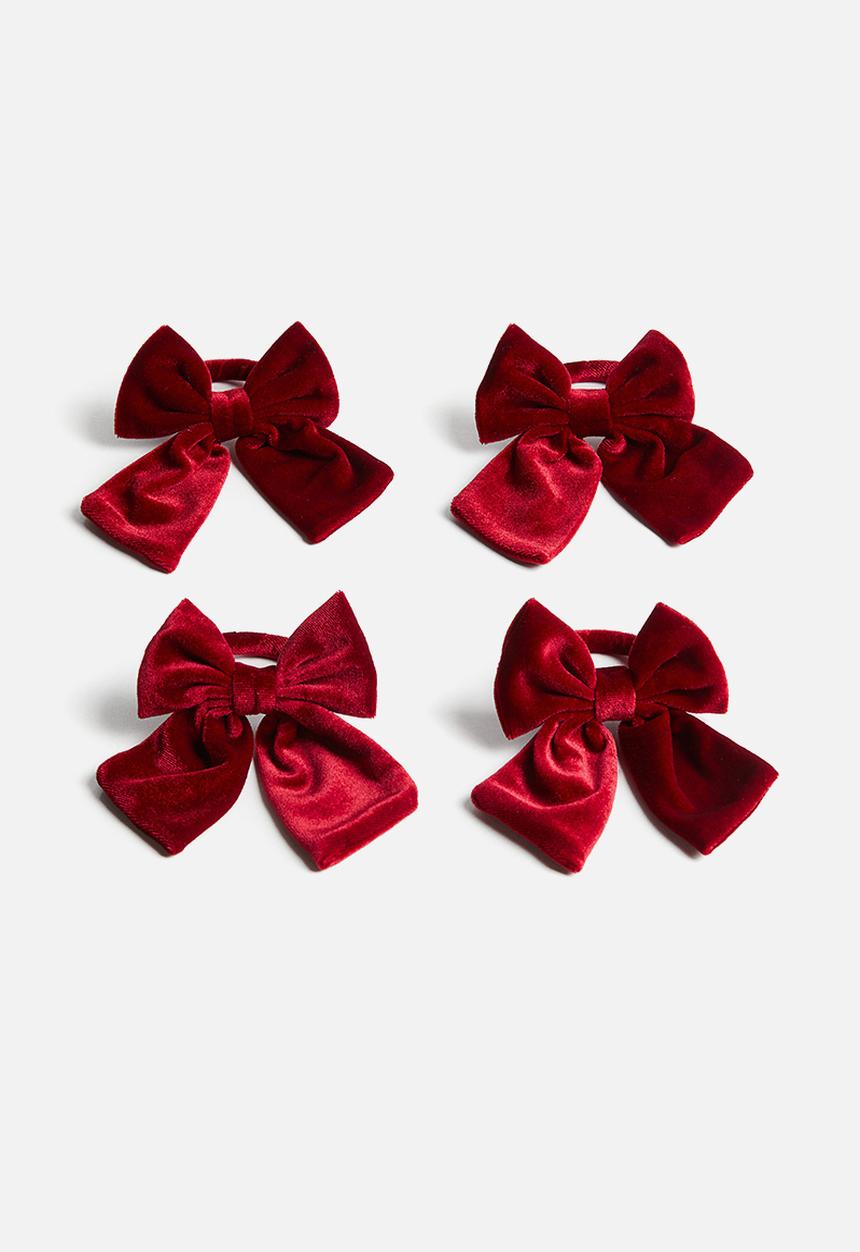H&M - 4-Pack velvet napkin rings - red