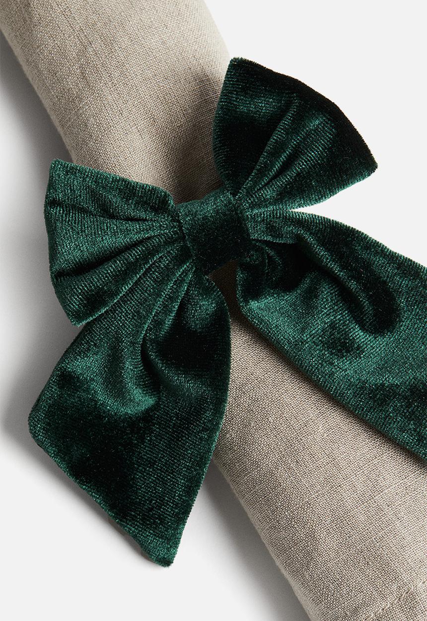 H&M - 4-pack velvet napkin rings - green