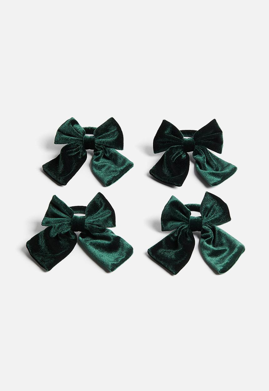 H&M - 4-pack velvet napkin rings - green