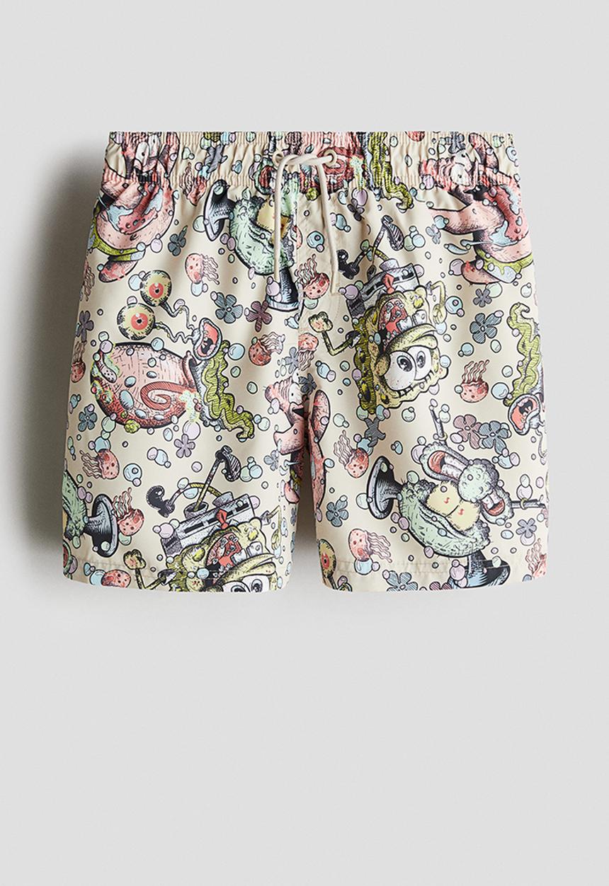 H&M - Printed swim shorts - beige/spongebob