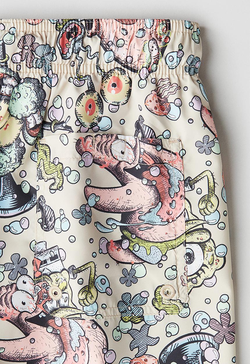 Printed swim shorts - beige/spongebob - 1277429002