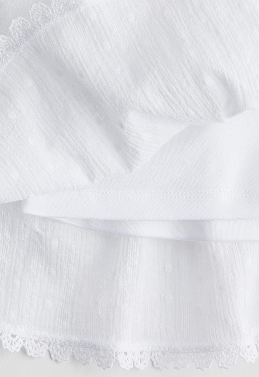 H&M - Tiered cotton skort - white