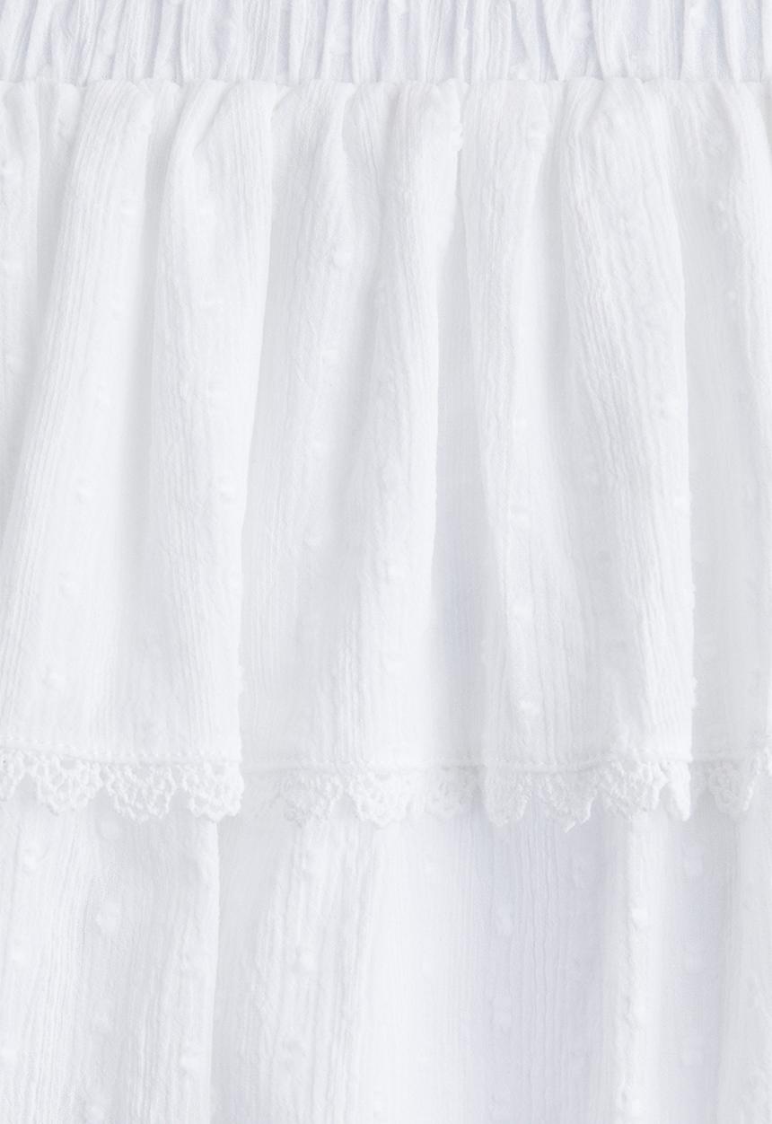 H&M - Tiered cotton skort - white