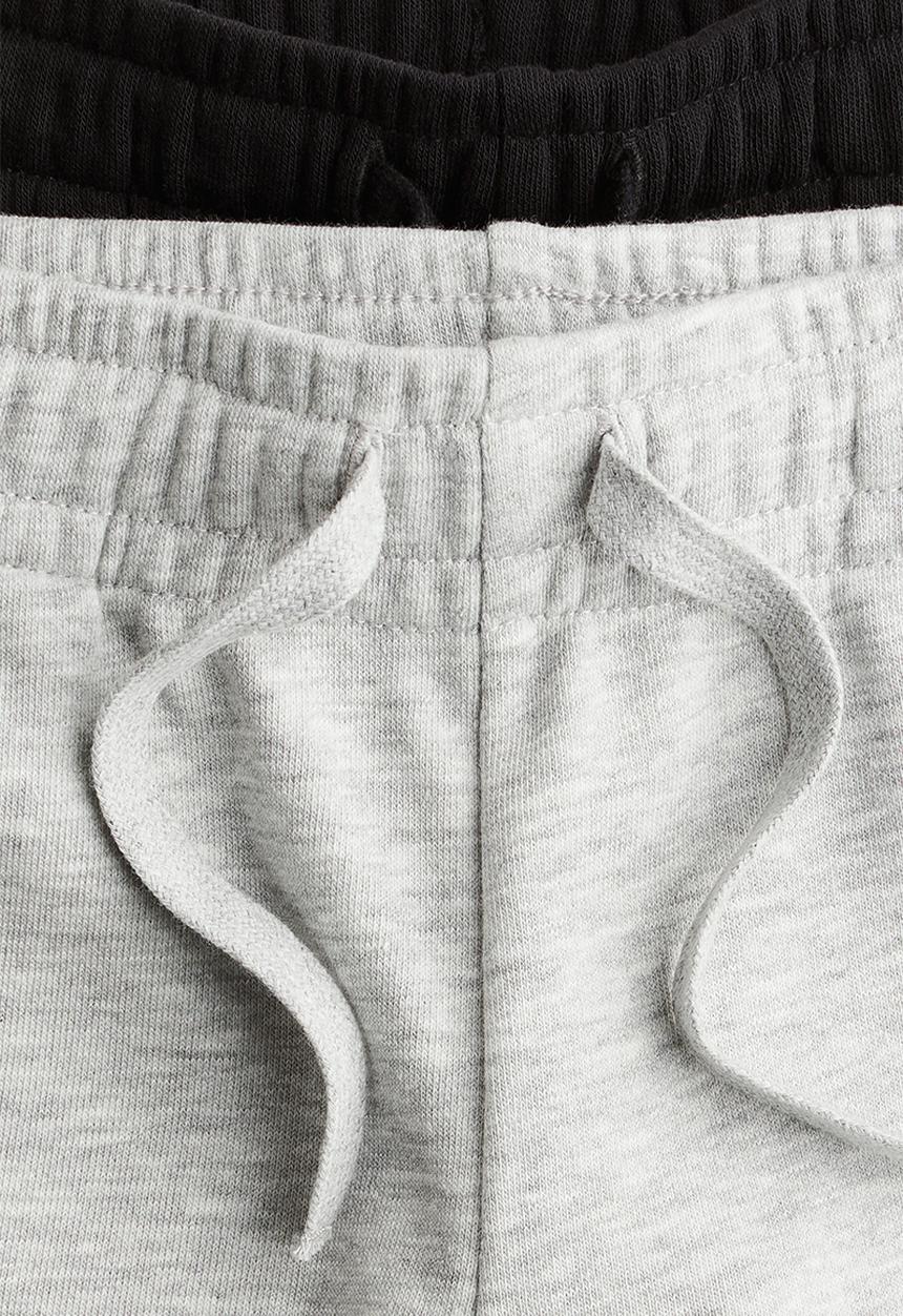 H&M - 2-Pack sweatshirt shorts - light grey marl/black