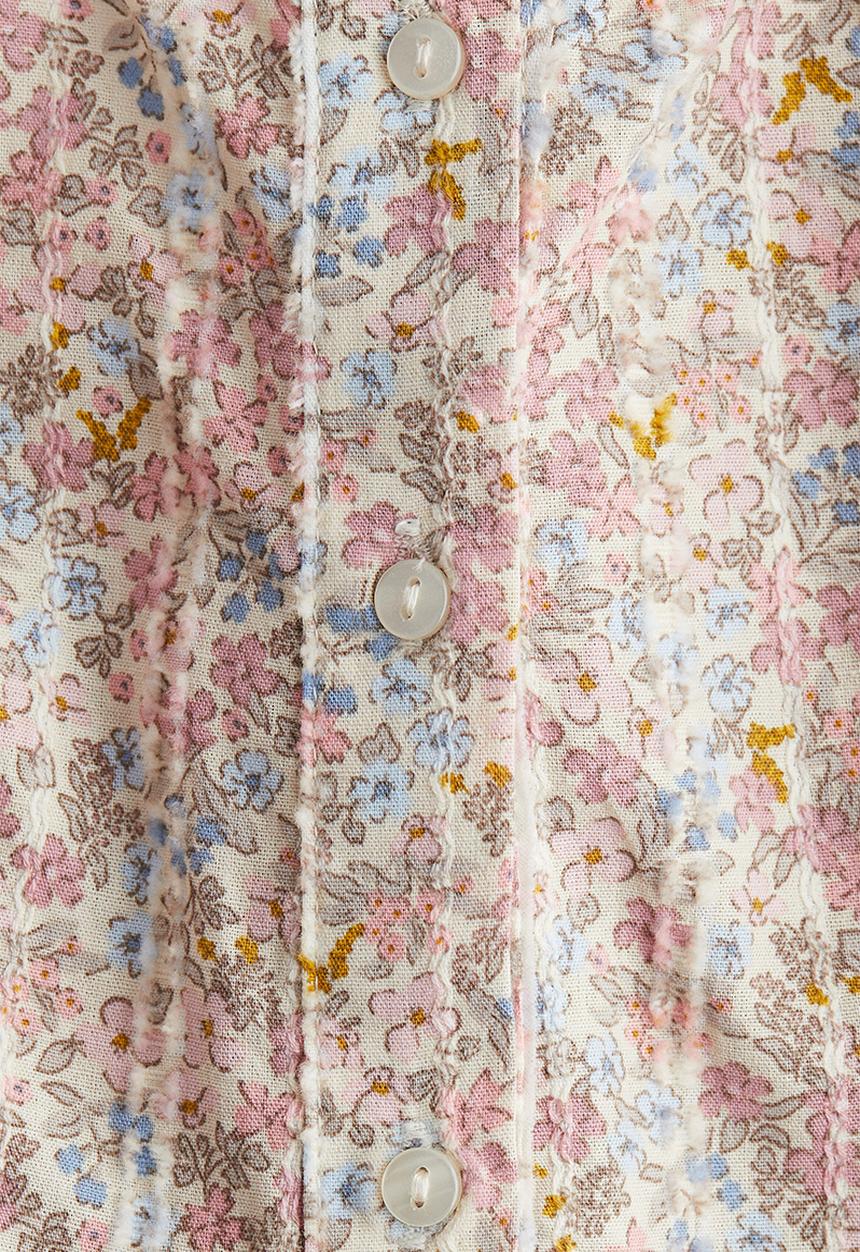 H&M - Sleeveless flounced blouse - white/floral