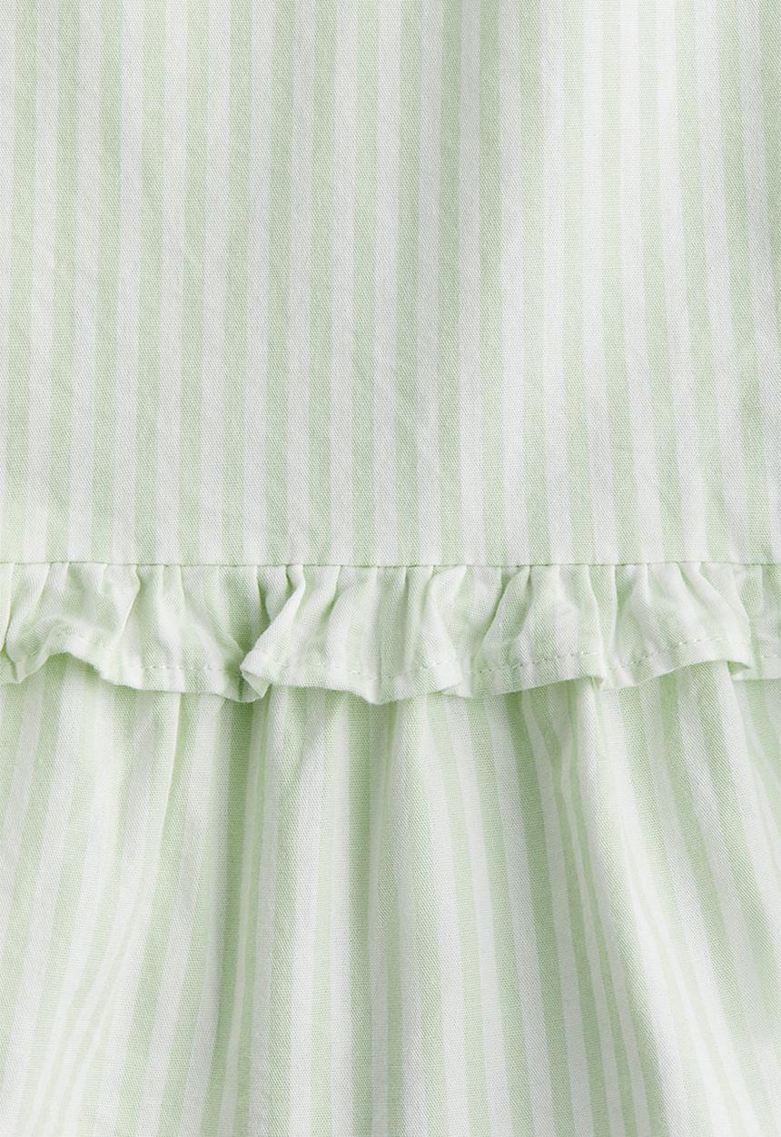 H&M - Cotton peplum top - light green striped
