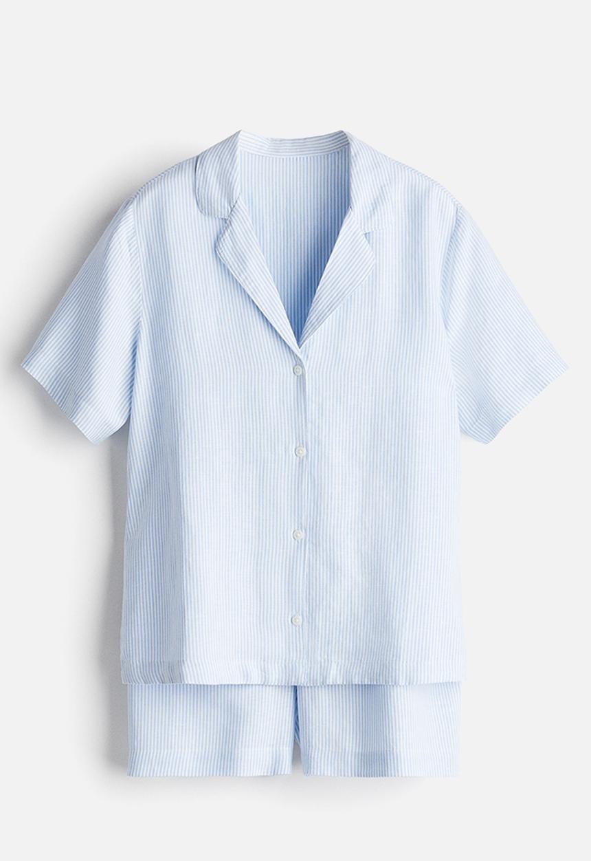 H&M - Linen-blend pyjamas - light blue