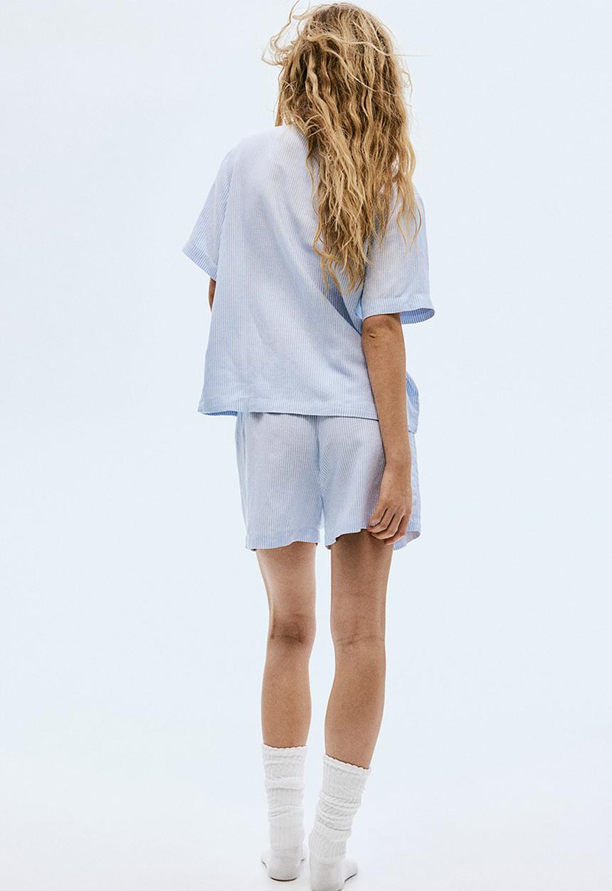 H&M - Linen-blend pyjamas - light blue