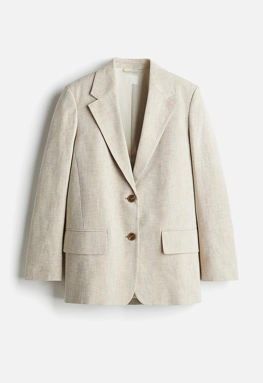 H&M - Linen-blend blazer - light beige