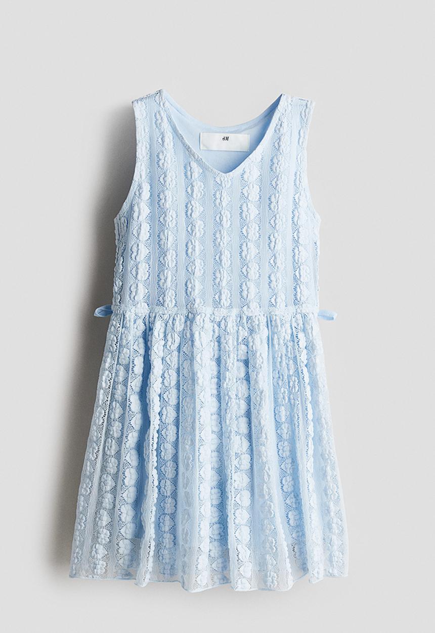 H&M - Lace-look dress - light blue