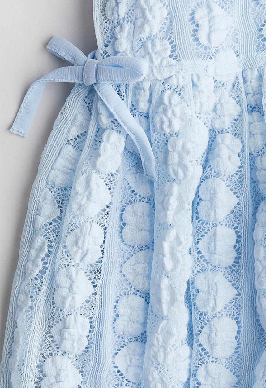 H&M - Lace-look dress - light blue
