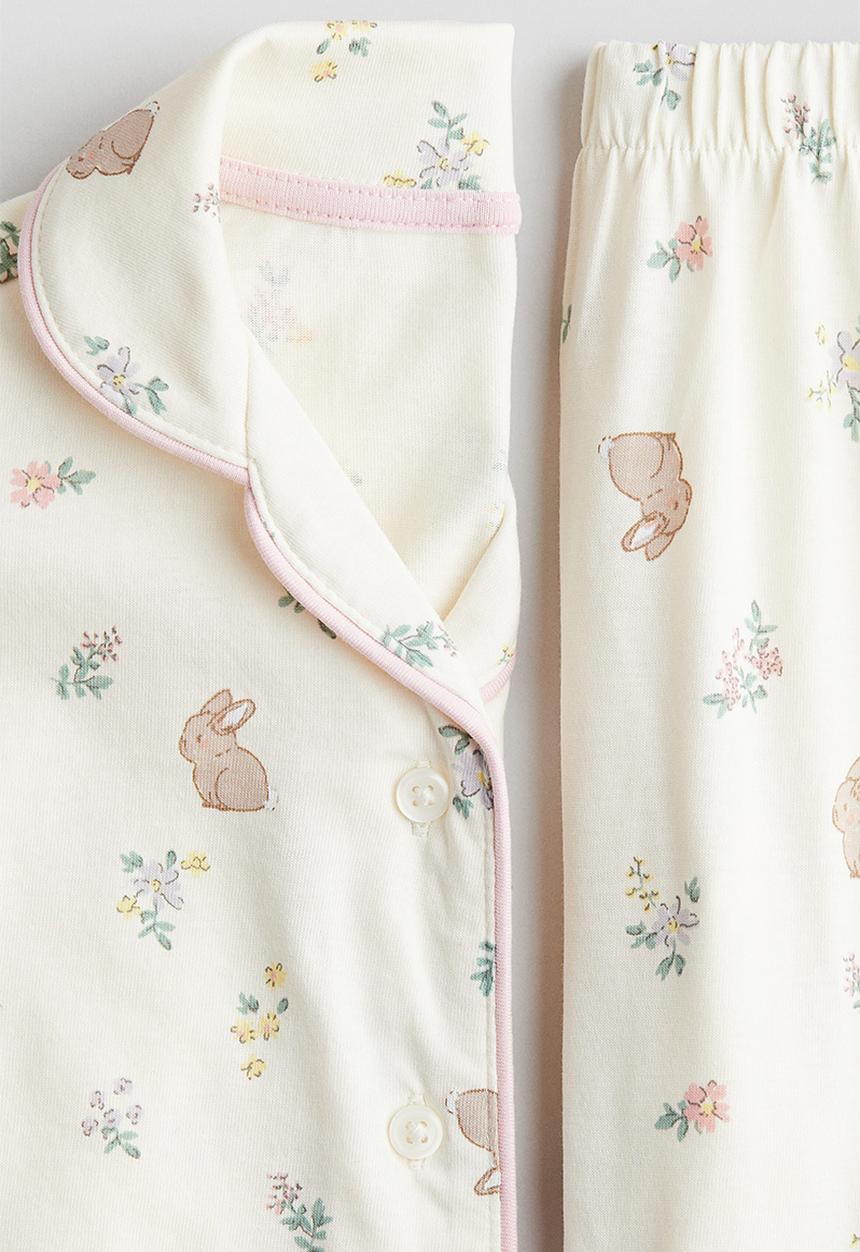 H&M - Patterned jersey pyjamas - light beige patterned